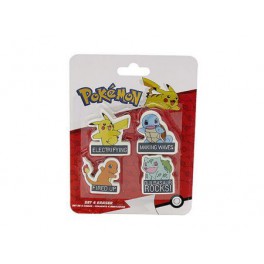 Pokémon Pack de 4 Gomas de Borrar